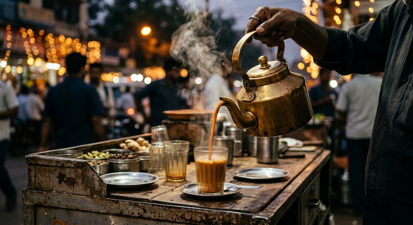 Masala chai being poured, reel
